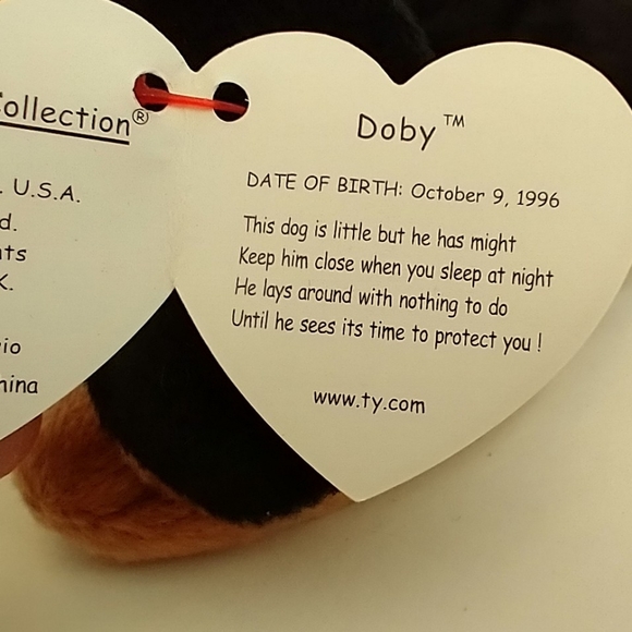 Ty Beanie Baby DOBY the Doberman 1996 - Picture 4 of 7